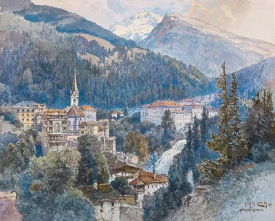 A View Of Bad Gastein And The Waterfall