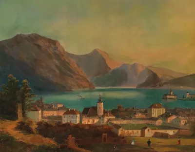 A View Of Gmunden In The Background Schloss Orth