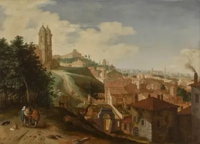 A View Of The Santissima Trinita Dei Monti Rome