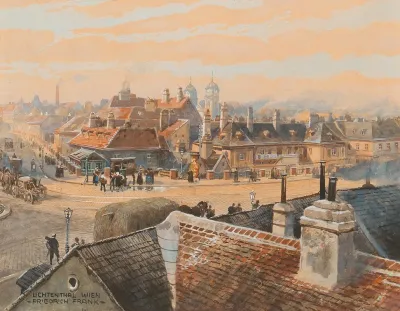 A View Of The Viennese Suburb Lichtenthal With Schubert Church