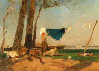 A Washerwoman On The Danube Bank Near The Praterspitz