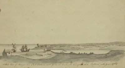 A West View Of Oswego And Fort Ontario With General Amhersts Camp At Lake Ontario In The Year 1760
