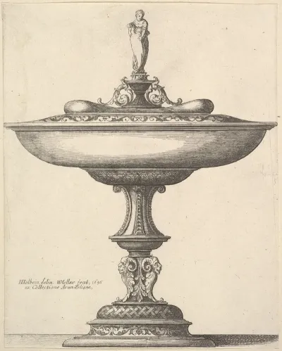 A Wide Cup With Ornamental Stem