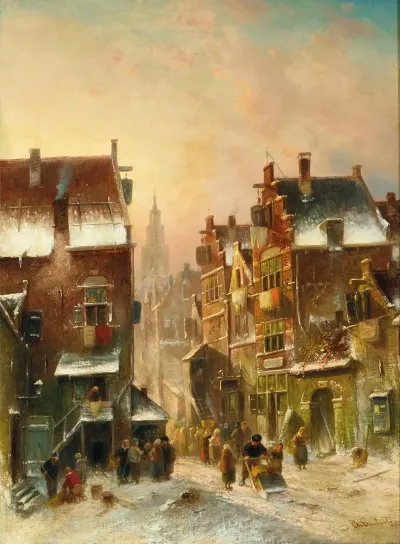 A Winter Day In A Dutch Town