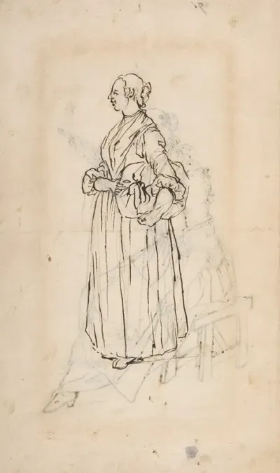 A Woman Holding A Bundle