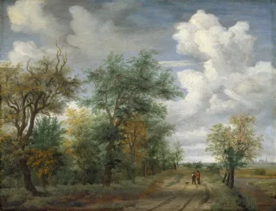 A Wooded Landscape With Figures