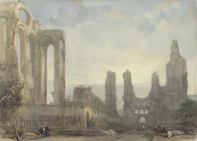 Abdijruine Van Aberbrothwick Bij Avond