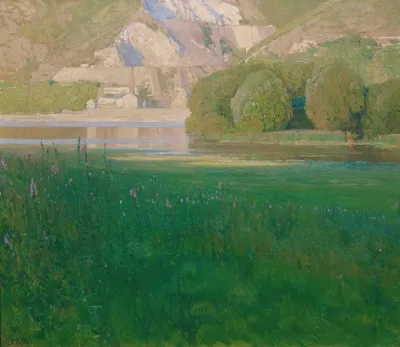 Abenddammerung Steinbruch An Der Donau
