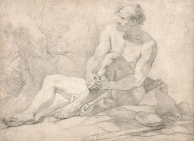 Academie Dhomme Assis Dans Un Paysage