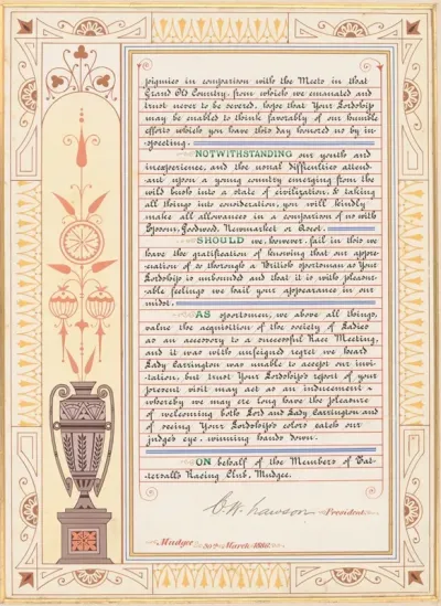Addresses Presented To Lord Carrington Governor Of New South Wales Pl 08