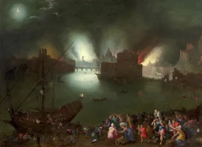 Aeneas Rescuing His Father From The Burning Troy