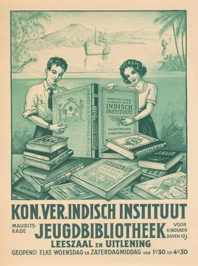 Affiche Voor De Jeugdbibliotheek Van De Koninklijke Vereniging Indisch Instituut Te Amsterdam