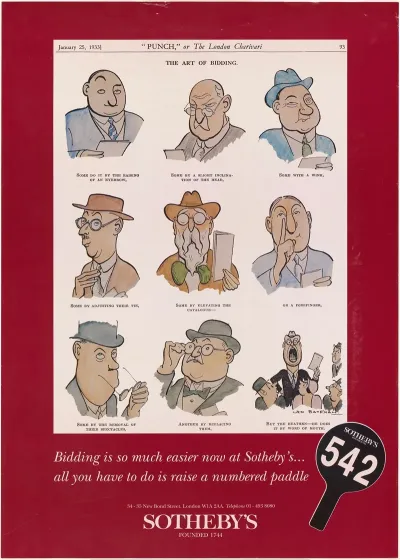 Affiche Waarin Sothebys Reclame Maakt Voor Het Bieden Per Nummer 2