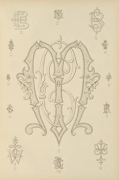 Album De Chiffres Monogrammes Couronnes De Noblesse Françaises Et Etrangeres Pl 023