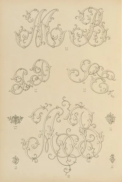 Album De Chiffres Monogrammes Couronnes De Noblesse Françaises Et Etrangeres Pl 028