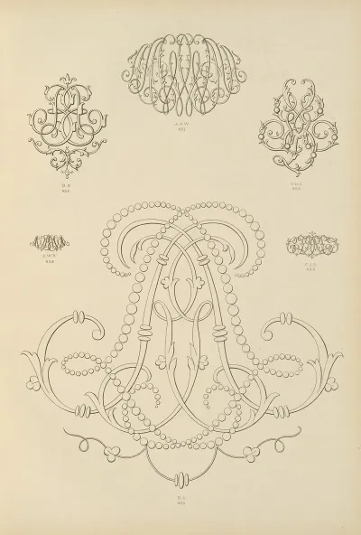 Album De Chiffres Monogrammes Couronnes De Noblesse Françaises Et Etrangeres Pl 041