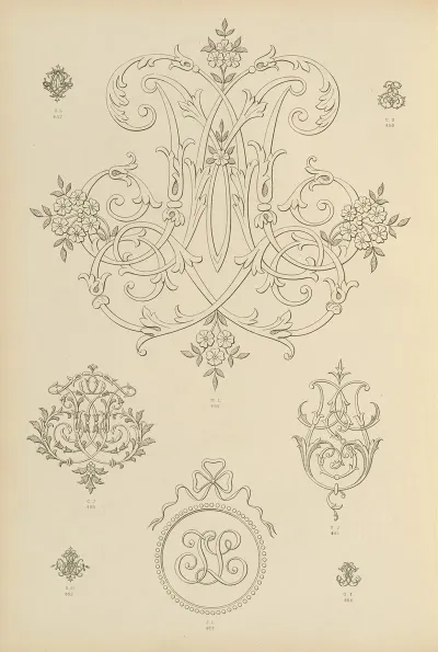 Album De Chiffres Monogrammes Couronnes De Noblesse Françaises Et Etrangeres Pl 042