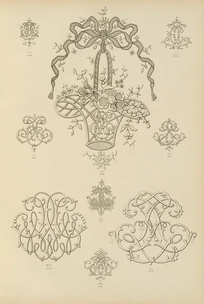Album De Chiffres Monogrammes Couronnes De Noblesse Françaises Et Etrangeres Pl 043