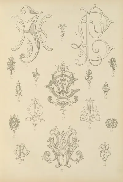 Album De Chiffres Monogrammes Couronnes De Noblesse Françaises Et Etrangeres Pl 049
