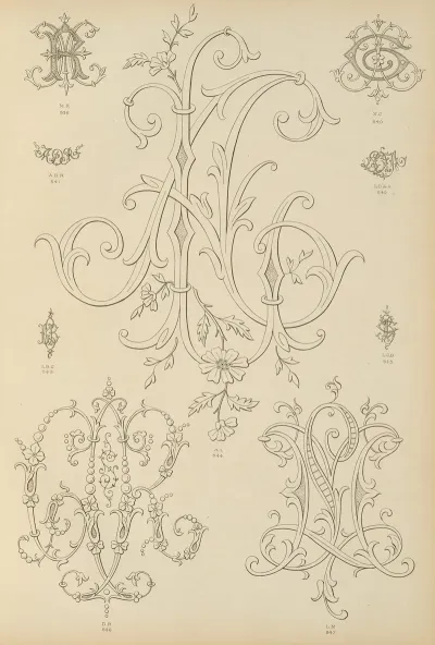 Album De Chiffres Monogrammes Couronnes De Noblesse Françaises Et Etrangeres Pl 051