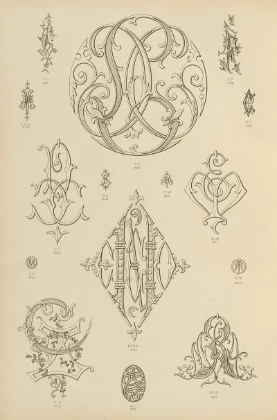 Album De Chiffres Monogrammes Couronnes De Noblesse Françaises Et Etrangeres Pl 056