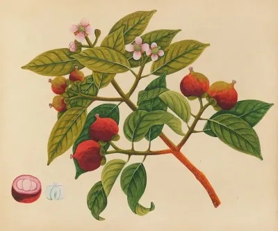 Album Of Watercolors Of Asian Fruits And Flowers Pl 17