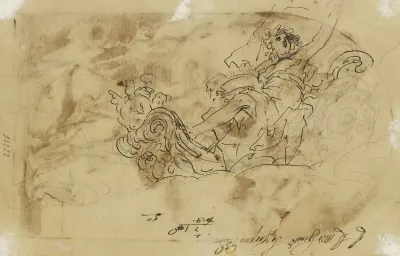 Allegorische Figur Auf Einem Wagen