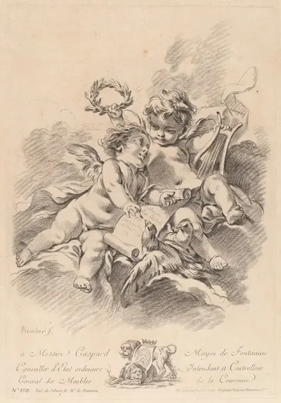Allegory Of Music With Two Cherubs And Doves