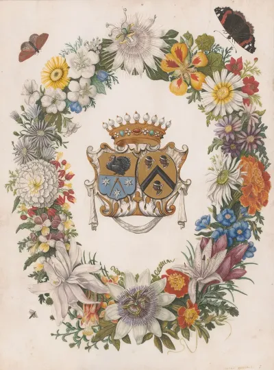 Alliance Coat Of Arms Of Cornelis Calkoen And Maria Van Der Merct