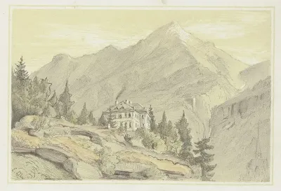Alpenhotel Im Hintergrund Der Gamskarkogel