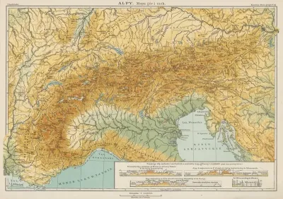 Alpy mapa gor i rzek