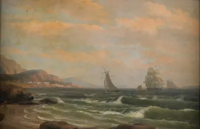 American Frigate In The Bay Of St Helena