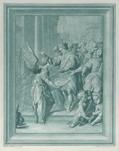 An Angel Directing The Construction Of A Building