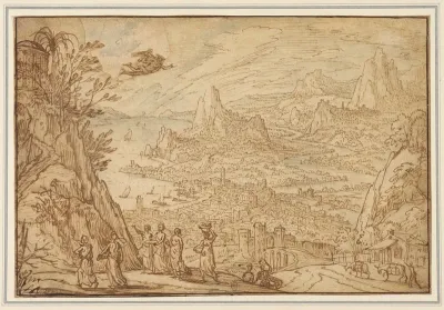 An Extensive Estuary Landscape With The Story Of Mercury And Herse