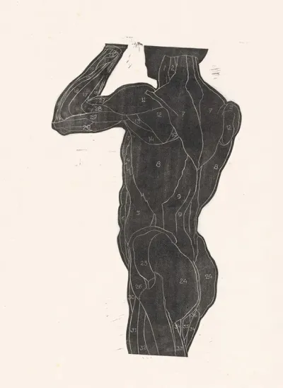 Anatomische Studie Van De Rug En Bilspieren Van Een Man In Silhouet 2