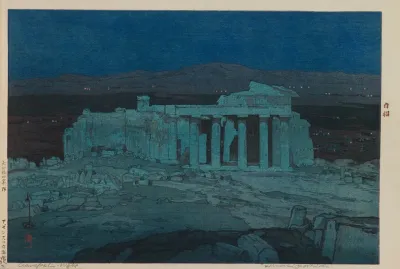 Ancient Ruins Of Athens Acropolis Night