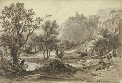 Ansicht Von Nemi Im Vordergrund Der Nemisee