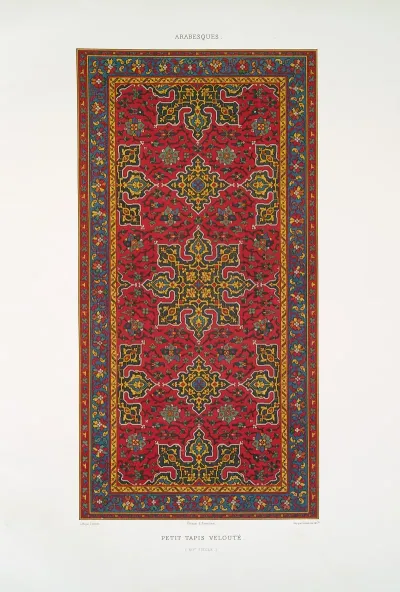 Arabesques Petit Tapis Veloute Xive Siecle