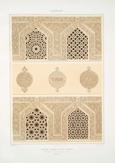 Arabesques Tekieh Cheikh Hacen Sadaka Fragments De La Decoration Du Dome Xive Siecle