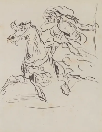 Arabian Horseman In Gallop