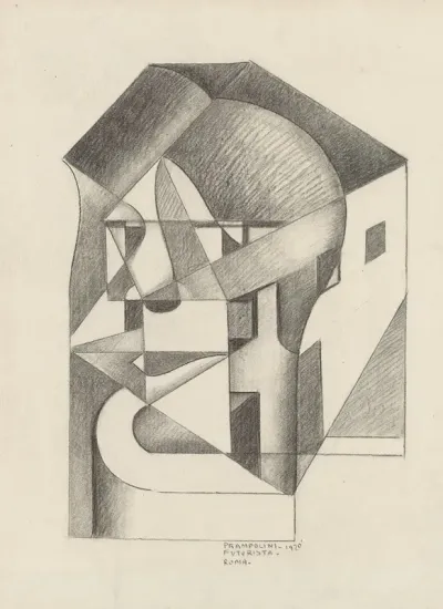 Architectonic Absolute Head And Houses Futurista Roma