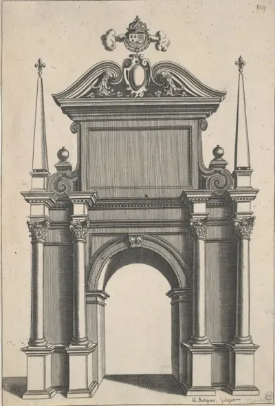 Architectural Design For An Arch With Corinthian Columns