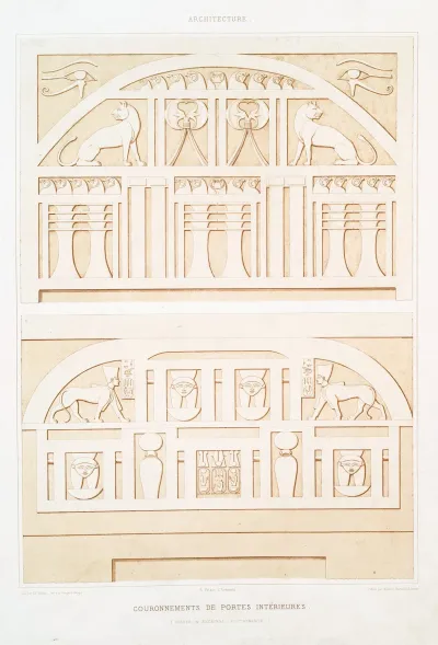 Architecture Couronnements De Portes Interieures Thebes Sedeinga Xviiie Dynastie