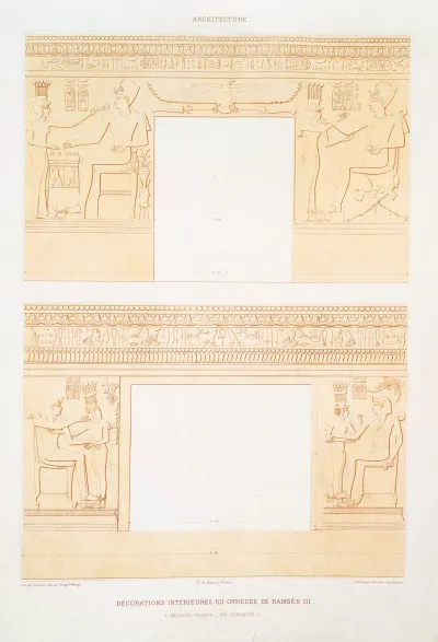 Architecture Decorations Interieures Du Gynecee De Ramses Iii Medineh Thabou Xxe Dynastie
