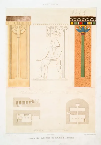 Architecture Piliers Des Hypogees De Zawiet El Mayetin Xviiie Dynastie