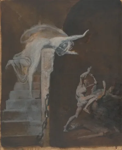 Ariadne Watching The Struggle Of Theseus With The Minotaur