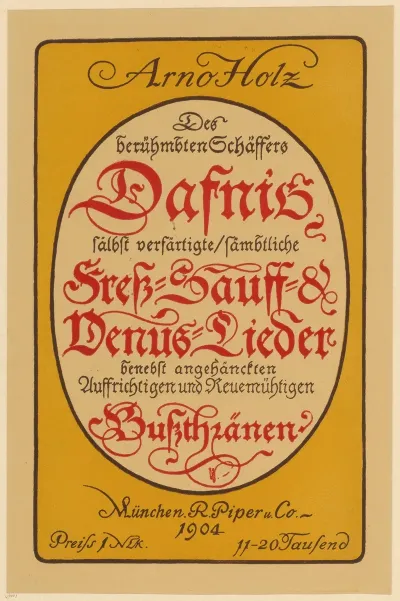 Arno Holz Dafnis Stress Sauf Und Venus Lieder Inkl Bustranen