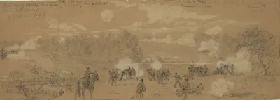 Artillery Of Smiths Division Commanded By Capt Ayres Engaging The Rebels At White Oak Swamp