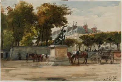 Artilleurs Aux Tuileries 9 Juillet 1871