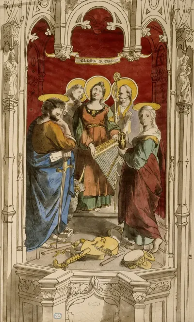 Assemblee De Saints Dans Un Decor Darchitecture